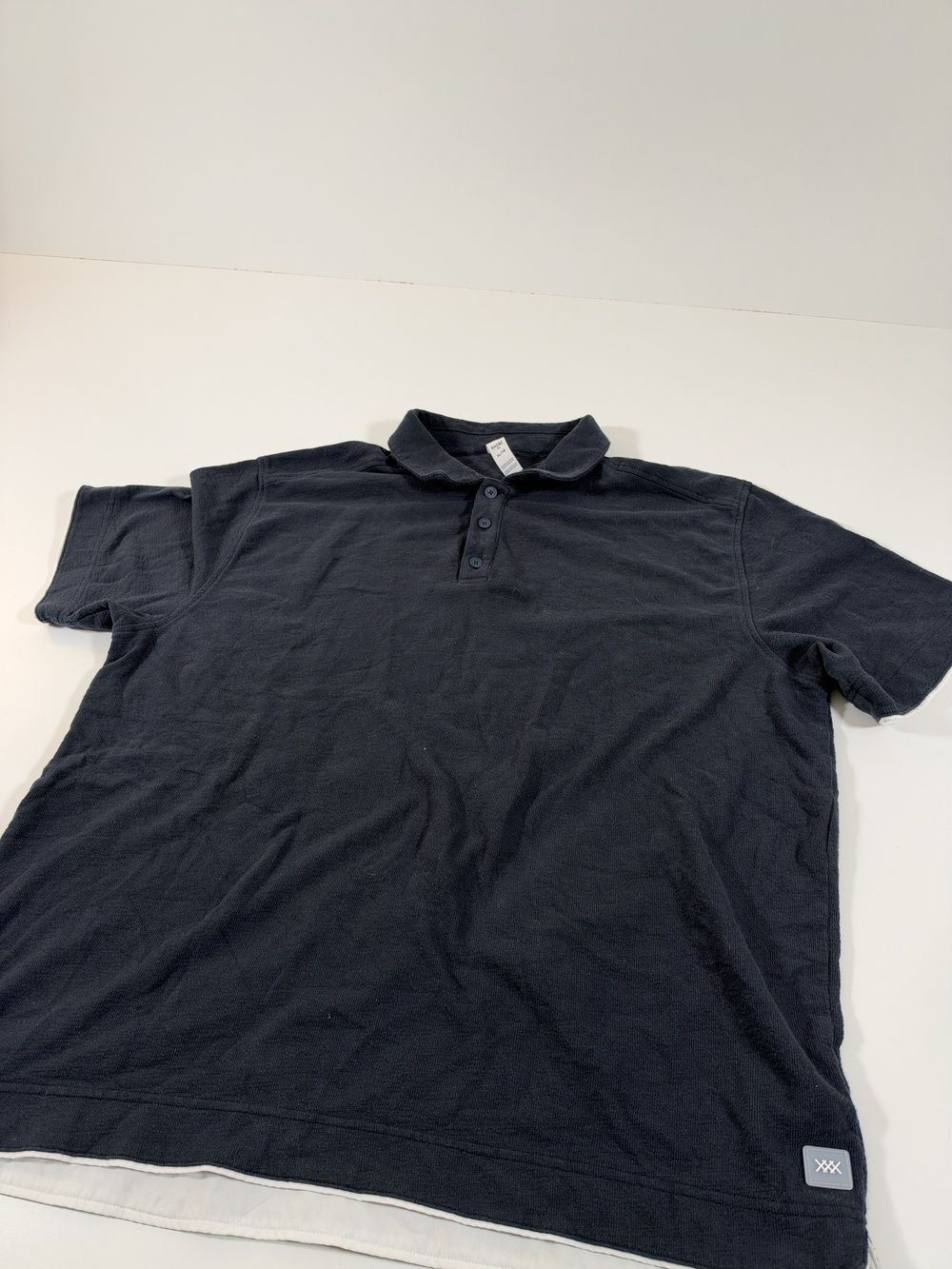 Rhone Seaside Terry Cloth Polo Shirt Men's XL Blue 100% Cotton